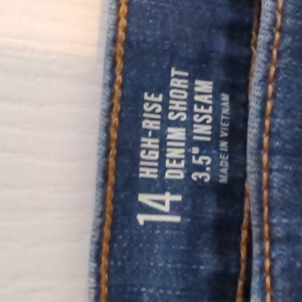 NWT a.n.a Dark Blue Jean Shorts with Button Fly size 14 - Picture 5 of 12